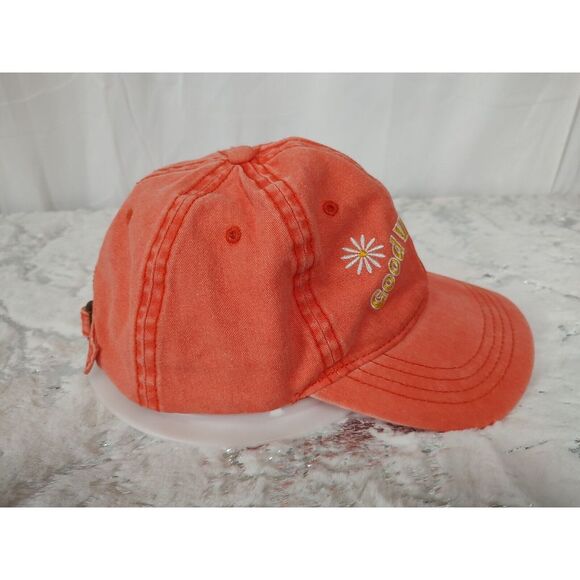 "Good Vibes Club" Orange Adjustable Hat - Picture 2 of 7